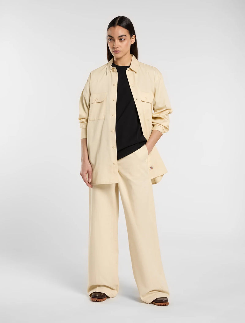 Load image into Gallery viewer, Dickies Women's Wide Leg Pant Wood Ash Pants Sand DK0A4YSEL171
