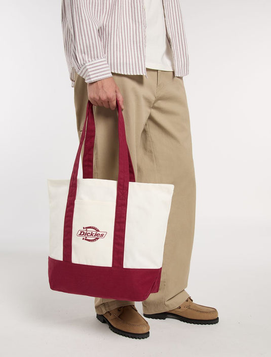 Dickies Unisex Logo Canvas Tote Bag Brick Red DK0A4Z6FK741