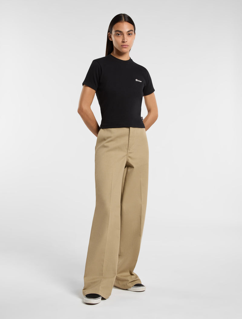 Load image into Gallery viewer, Dickies Women&#39;s Lewistown Embroidered T-Shirt Black DK0A4Z8JBLK1
