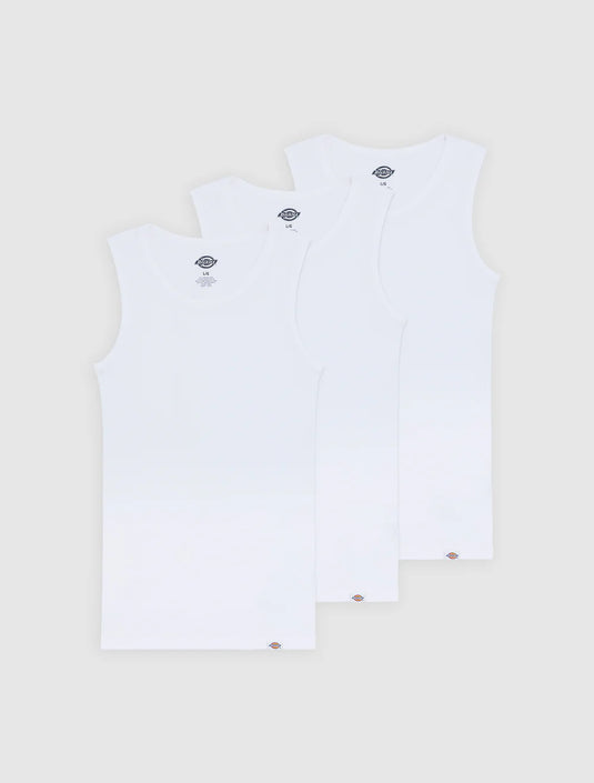 Dickies Men's Amsterdam Tops (3 Pack) White DK0A4ZB2WHX