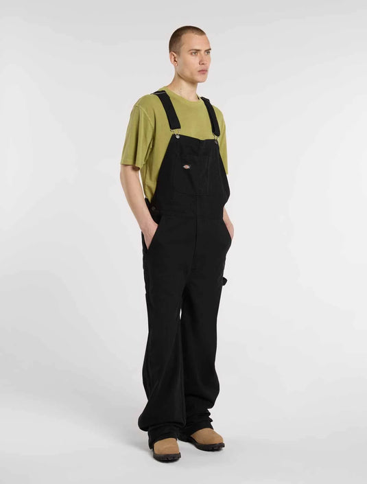 Dickies Men's Loose Canvas Bib Black DK0A87N6BLK