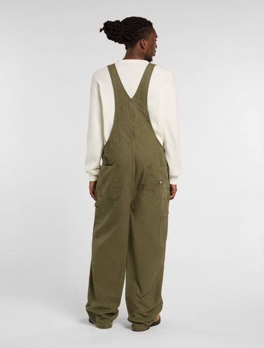 Dickies Men's Loose Canvas Bib Military Green DK0A87N6MGR