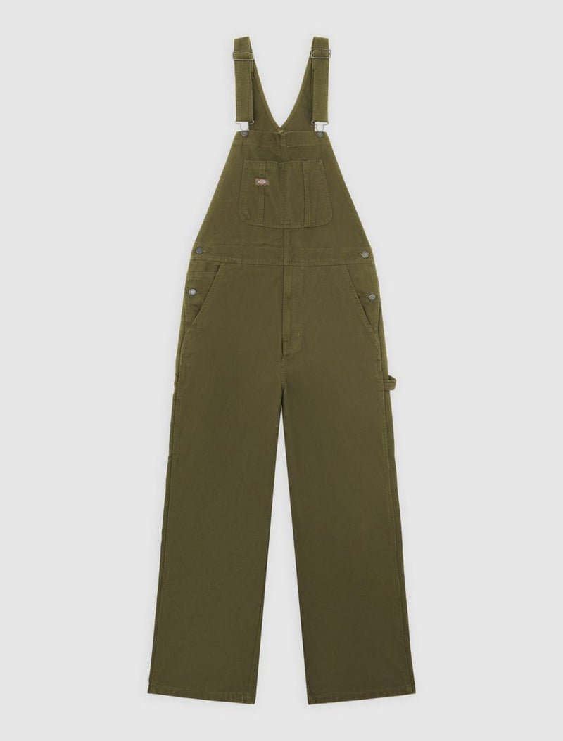 Load image into Gallery viewer, Dickies Men&#39;s Loose Canvas Bib Military Green DK0A87N6MGR
