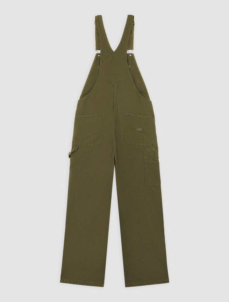Load image into Gallery viewer, Dickies Men&#39;s Loose Canvas Bib Military Green DK0A87N6MGR
