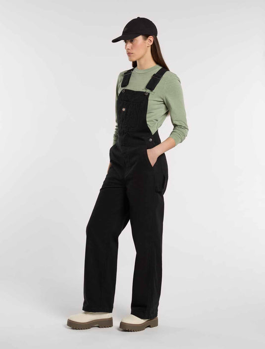 Dickies Women's Loose Canvas Bib Black DK0A87N8BLK