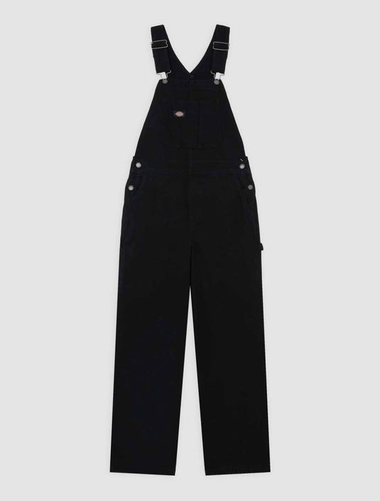 Dickes Women's Loose Canvas Bib Overalls Black DK0A87N8BLK