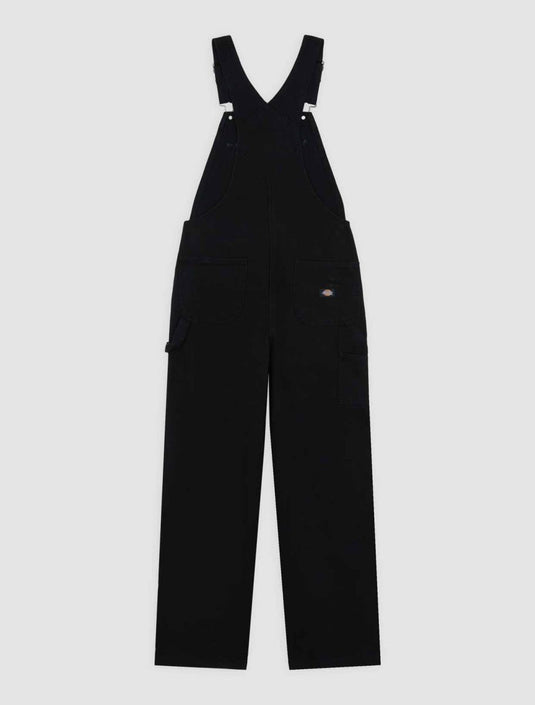 Dickes Women's Loose Canvas Bib Overalls Black DK0A87N8BLK