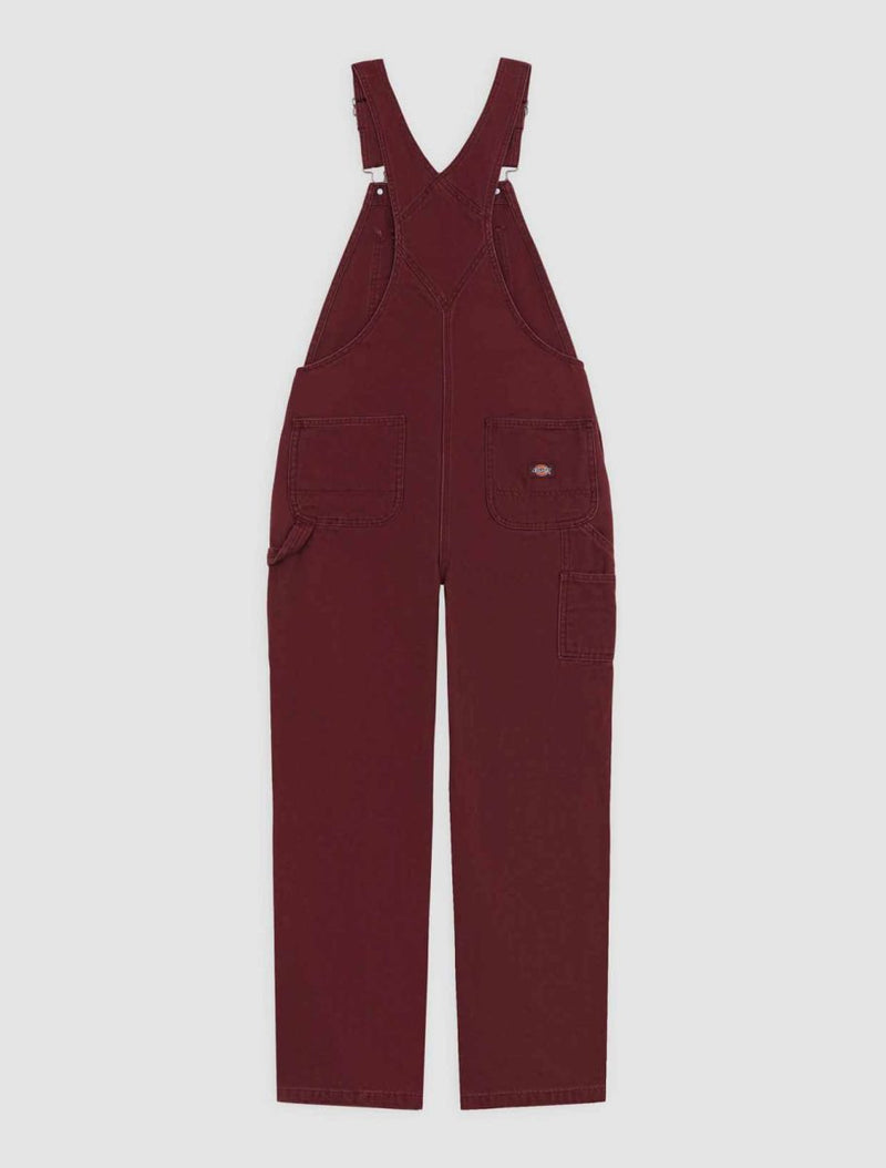 Load image into Gallery viewer, Dickes Women&#39;s Loose Canvas Bib Overalls Burgundy DK0A87N8L161
