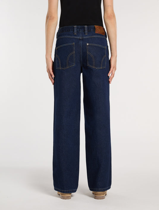 Dickies Women's Farner Relaxed Straight Jeans Dark Blue DK0A87NN0DD