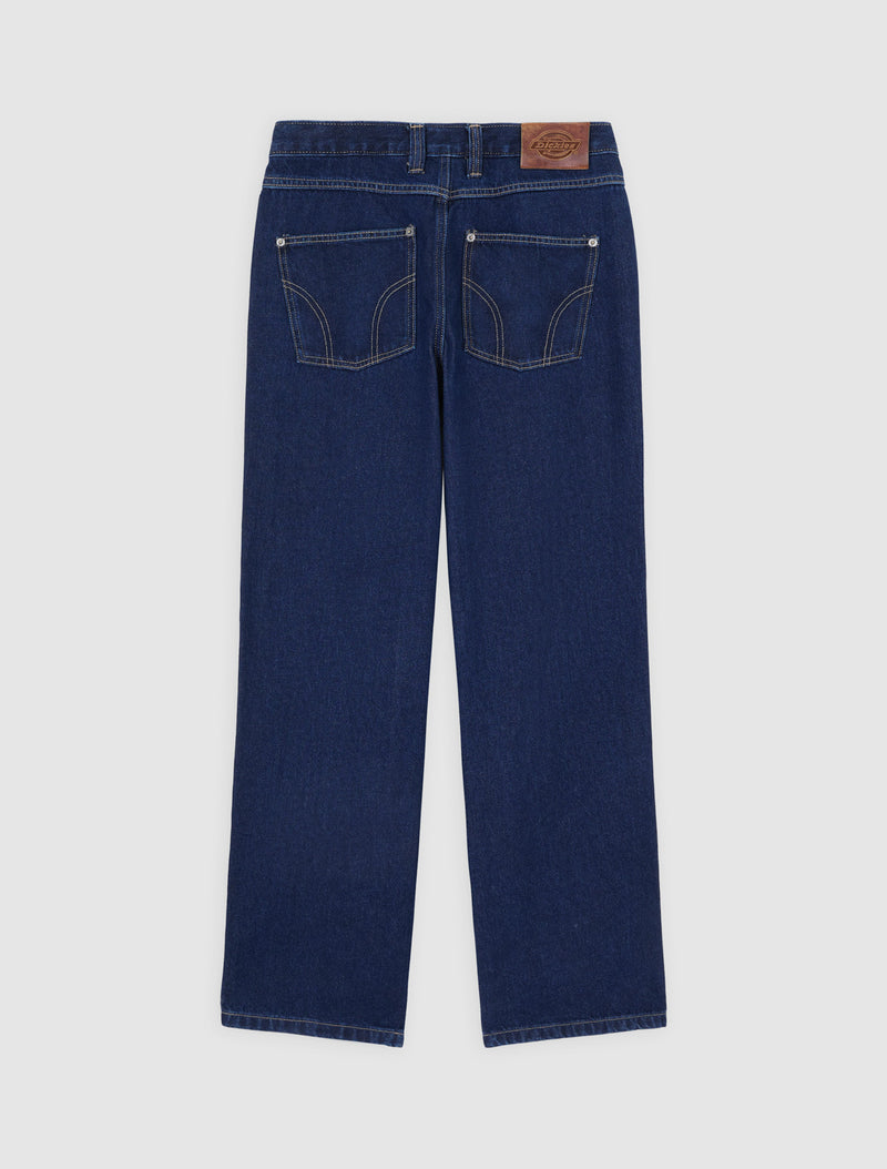 Load image into Gallery viewer, Dickies Women&#39;s Farner Relaxed Straight Jeans Dark Blue DK0A87NN0DD
