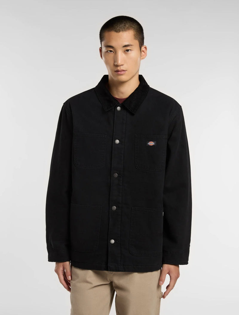 Load image into Gallery viewer, Dickies Men's Chore Lined Canvas Jacket Black DK0A8703BLK
