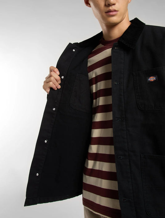 Dickies Men's Chore Lined Canvas Jacket Black DK0A8703BLK