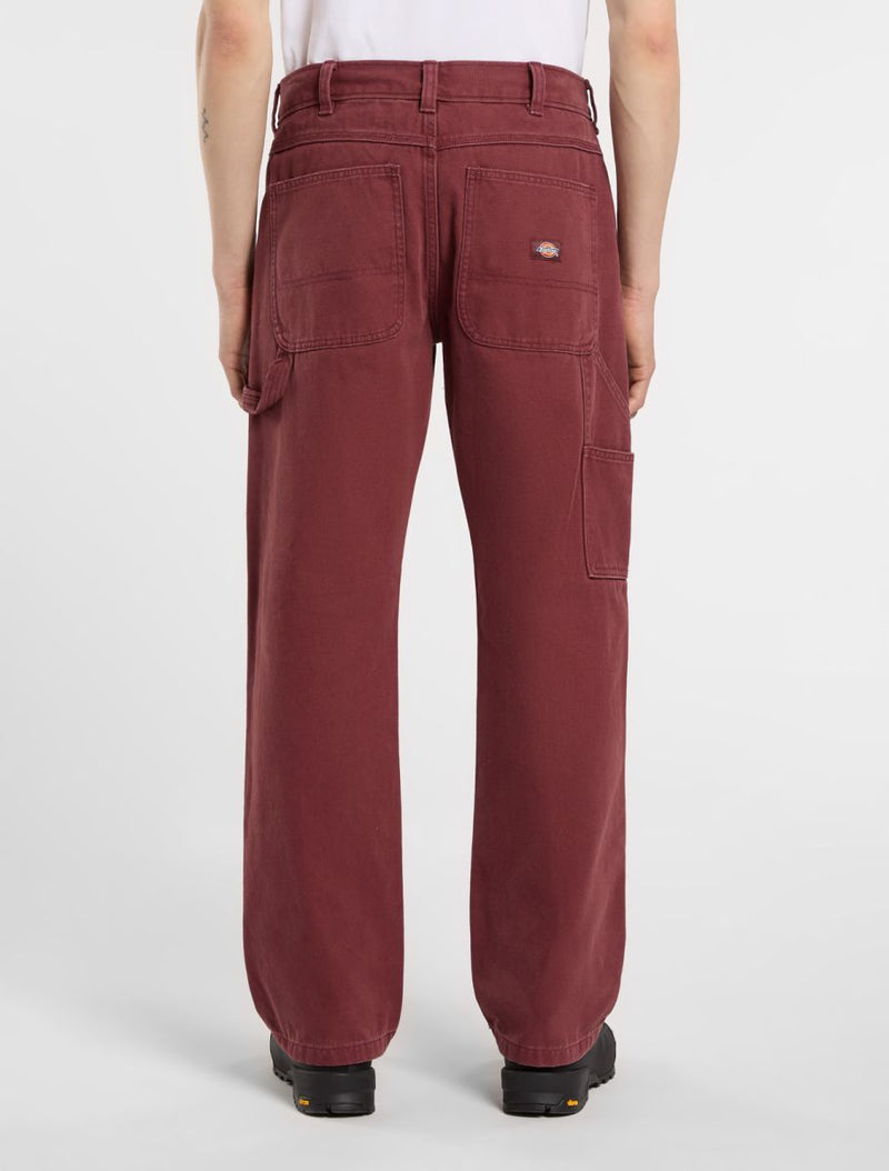 Load image into Gallery viewer, Dickies Men&#39;s Regular Canvas Carpenter Pants Burgundy DK0A87PDL161
