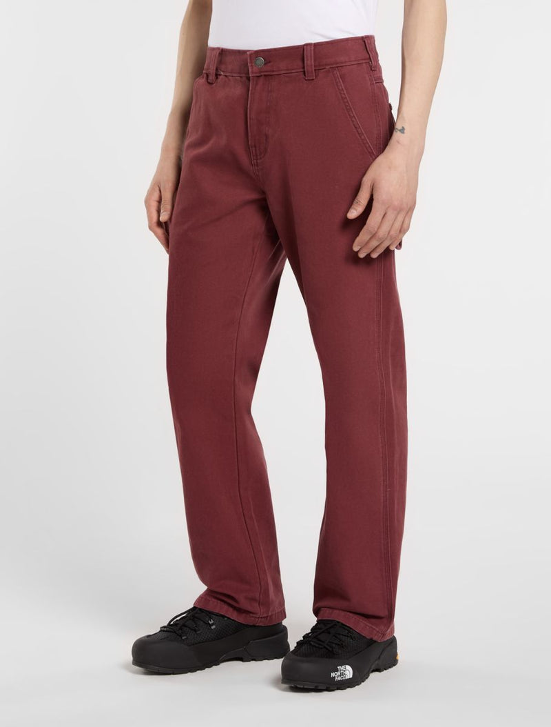 Load image into Gallery viewer, Dickies Men&#39;s Regular Canvas Carpenter Pants Burgundy DK0A87PDL161
