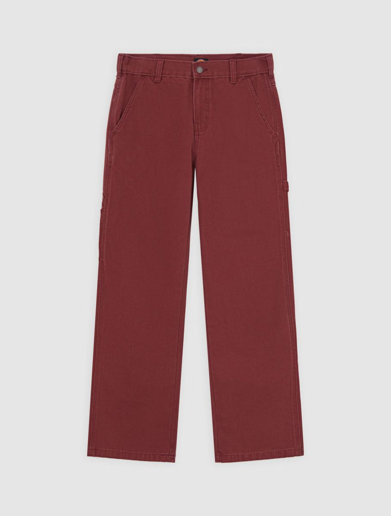 Load image into Gallery viewer, Dickies Men&#39;s Regular Canvas Carpenter Pants Burgundy DK0A87PDL161
