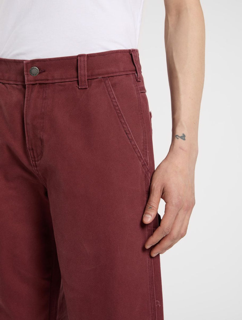 Load image into Gallery viewer, Dickies Men&#39;s Regular Canvas Carpenter Pants Burgundy DK0A87PDL161
