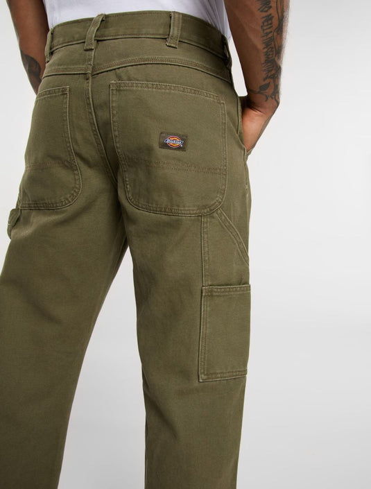 Dickies Men's Regular Canvas Carpenter Pants Military Green DK0A87PDMGR