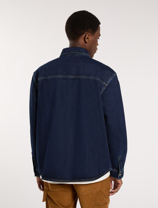 Dickies Men's Mechanic Long Sleeve Denim Shirt Dark Blue DK0A87PX0DD