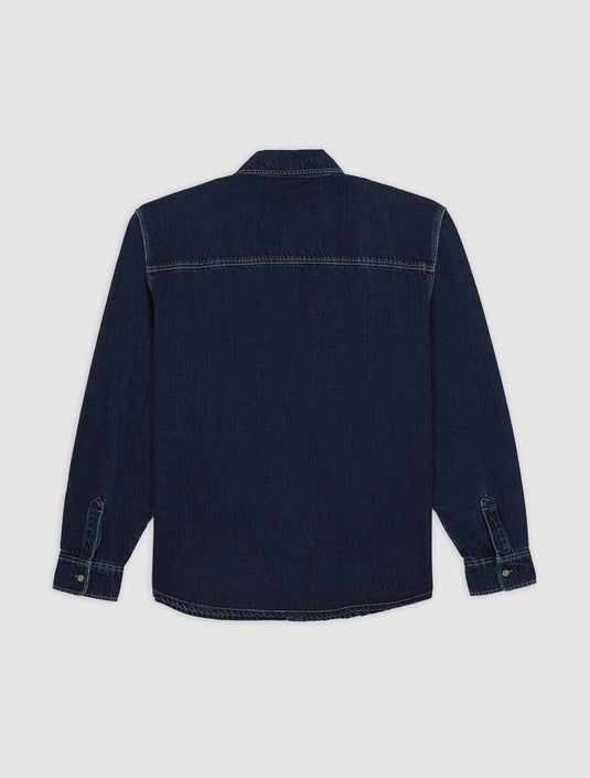 Dickies Men's Mechanic Long Sleeve Denim Shirt Dark Blue DK0A87PX0DD