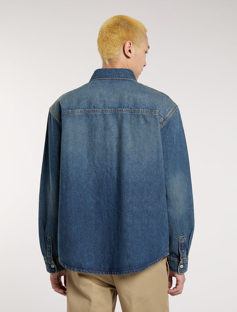 Load image into Gallery viewer, Dickies Men&#39;s Mechanic Long Sleeve Denim Shirt Khaki DK0A87PXL23
