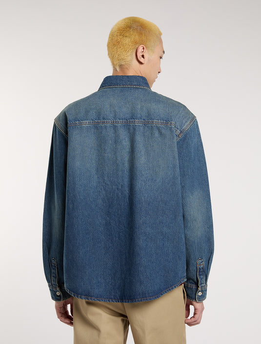 Dickies Men's Mechanic Long Sleeve Denim Shirt Khaki DK0A87PXL23