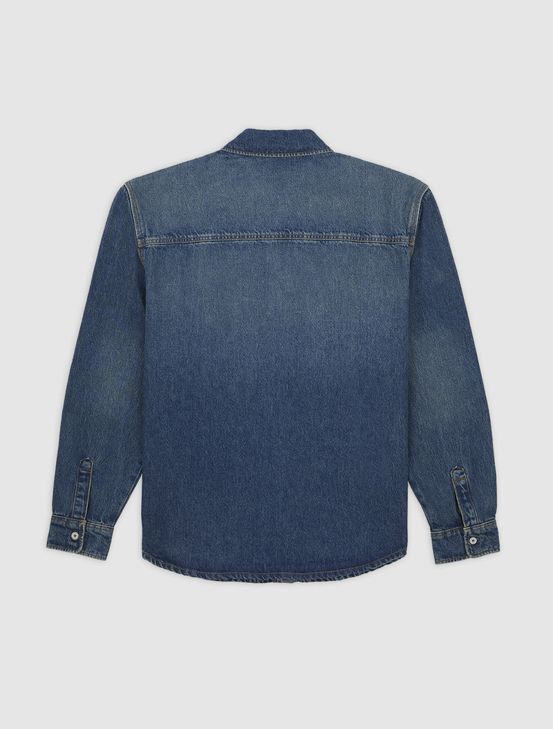Load image into Gallery viewer, Dickies Men&#39;s Mechanic Long Sleeve Denim Shirt Khaki DK0A87PXL23
