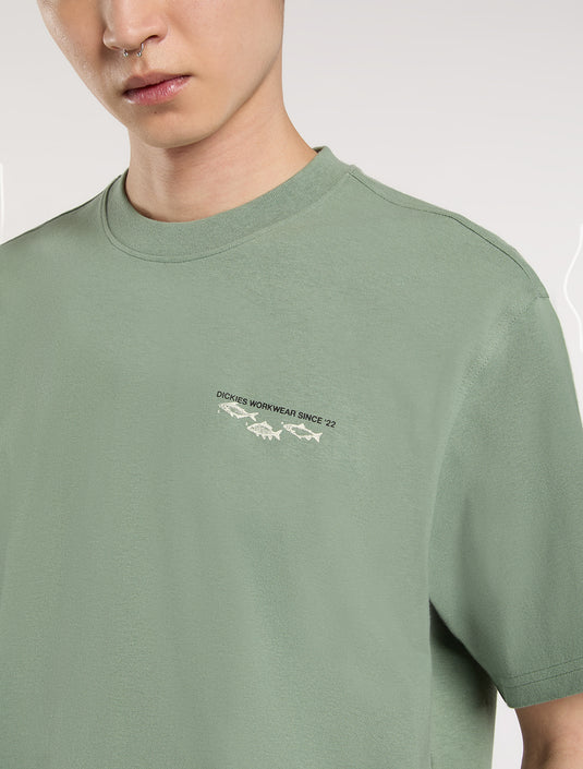 Dickies Men's Laryville Mid Weight T-shirt Olive Green DK0A87QGL191