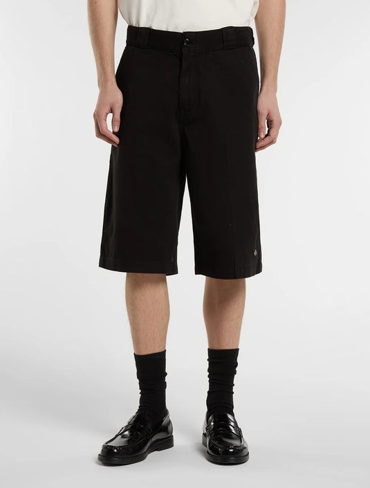 Dickies Men's 247 Garment Dye 13-Inch Loose Work Shorts Black DK0A881WBLK