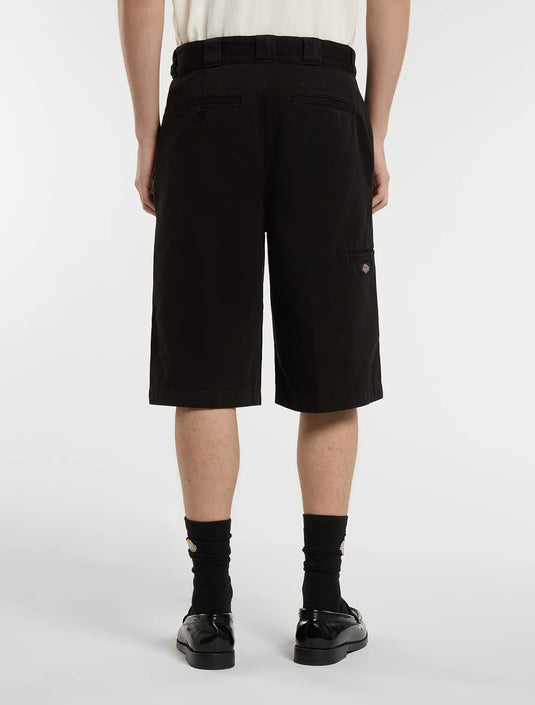 Dickies Men's 247 Garment Dye 13-Inch Loose Work Shorts Black DK0A881WBLK