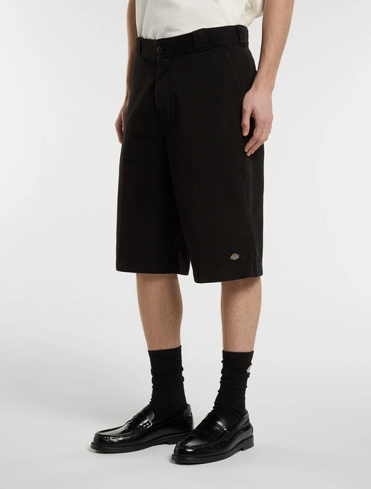 Dickies Men's 247 Garment Dye 13-Inch Loose Work Shorts Black DK0A881WBLK