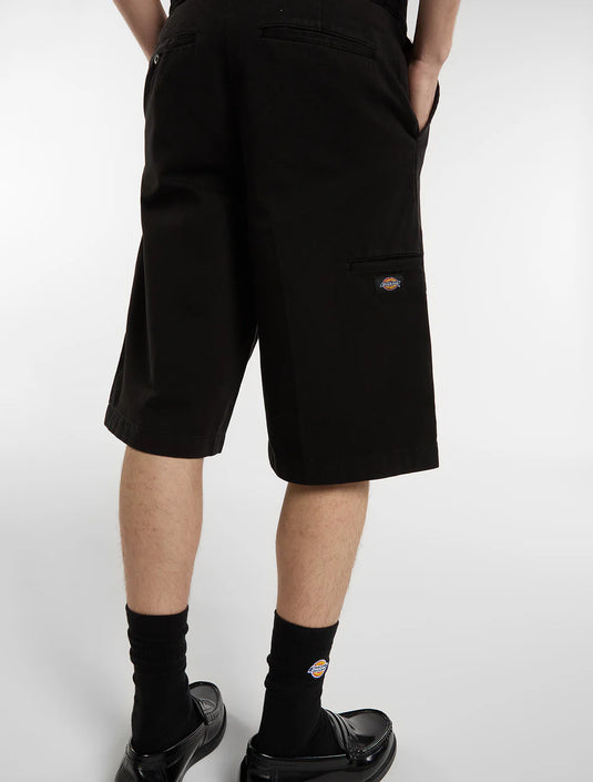 Dickies Men's 247 Garment Dye 13-Inch Loose Work Shorts Black DK0A881WBLK