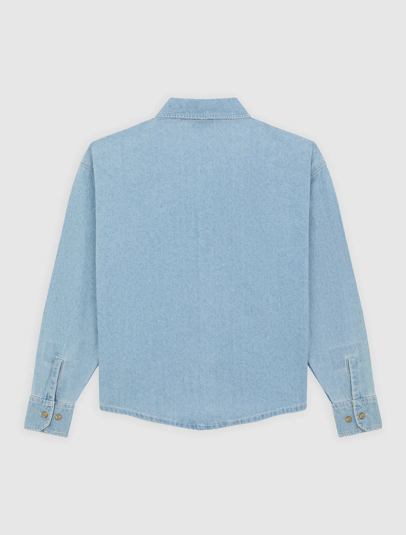 Load image into Gallery viewer, Dickies Women's Lightweight Long Sleeved Denim Shirt Vintage Blue DK0A8826C15

