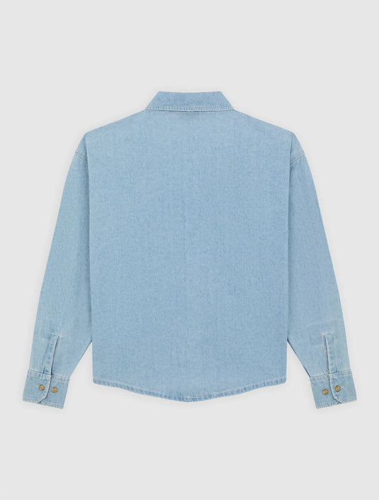 Dickies Women's Lightweight Long Sleeved Denim Shirt Vintage Blue DK0A8826C15