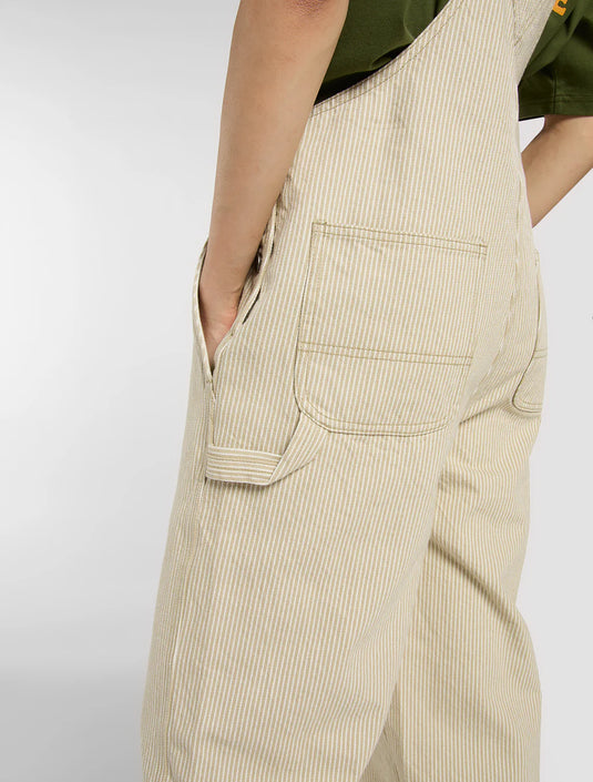 Dickies Women's Hickory Bib Overalls Beige DK0A8829L44