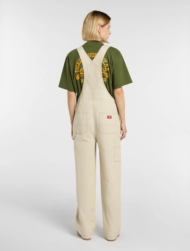 Load image into Gallery viewer, Dickies Women's Hickory Bib Overalls Beige DK0A8829L44
