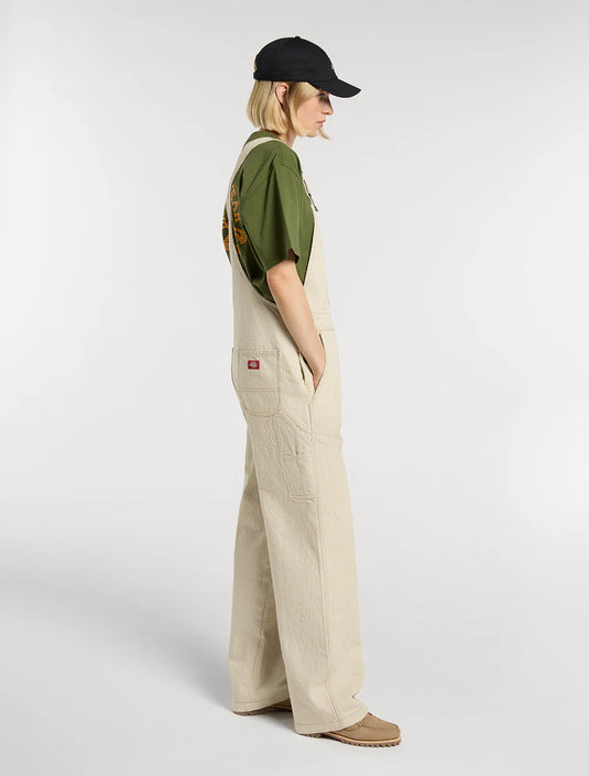 Dickies Women's Hickory Bib Overalls Beige DK0A8829L44