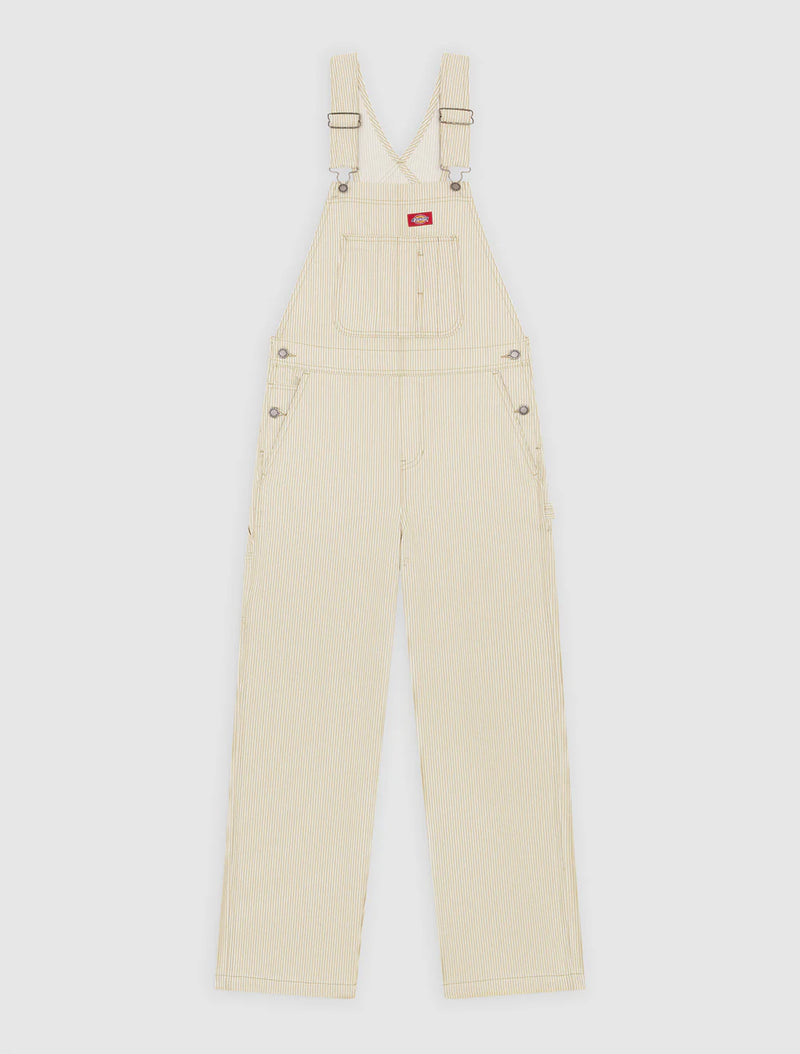 Load image into Gallery viewer, Dickies Women's Hickory Bib Overalls Beige DK0A8829L44
