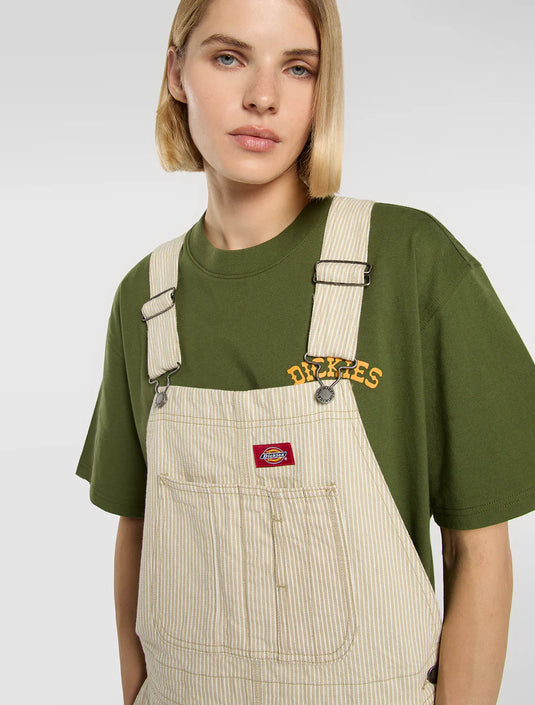 Dickies Women's Hickory Bib Overalls Beige DK0A8829L44