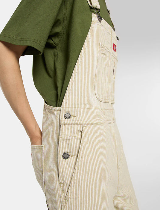Dickies Women's Hickory Bib Overalls Beige DK0A8829L44