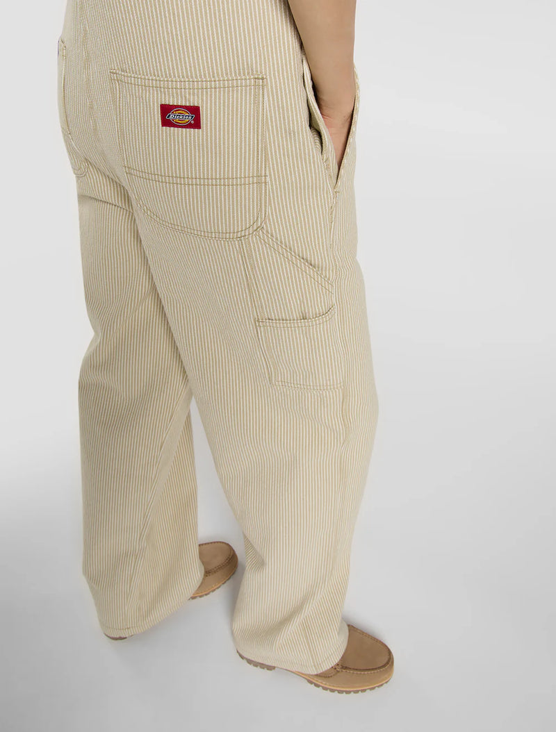 Load image into Gallery viewer, Dickies Women's Hickory Bib Overalls Beige DK0A8829L44
