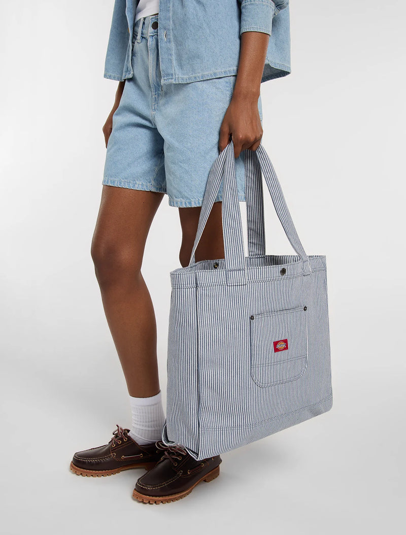 Load image into Gallery viewer, Dickies Unisex Cleveland Hickory Tote Bag Retro Indigo DK0A8835RI2
