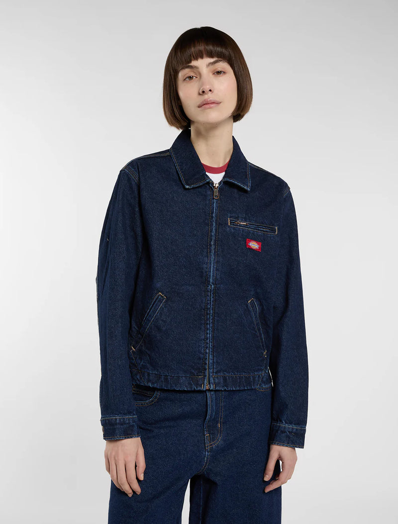 Load image into Gallery viewer, Dickies Women's Denim Painter Jacket Dark Indigo DK0A883E0DD
