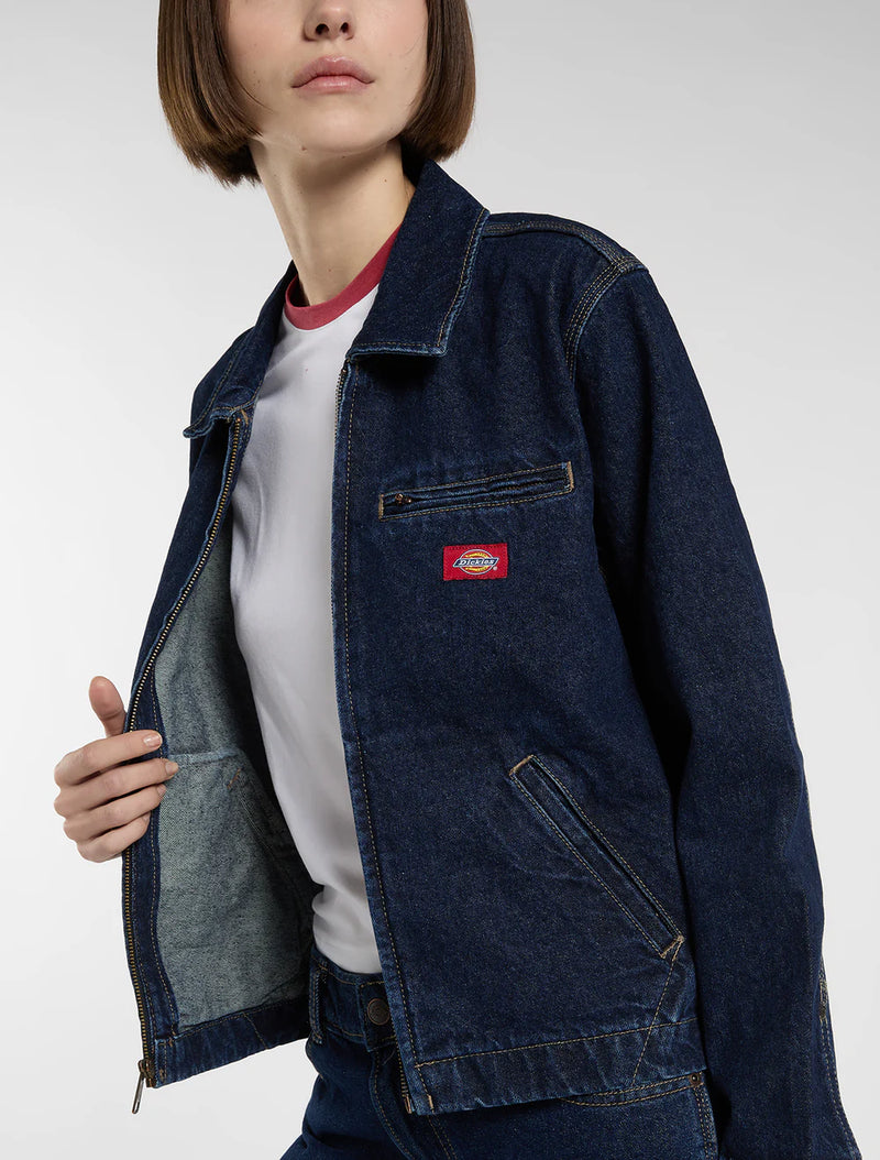 Load image into Gallery viewer, Dickies Women's Denim Painter Jacket Dark Indigo DK0A883E0DD
