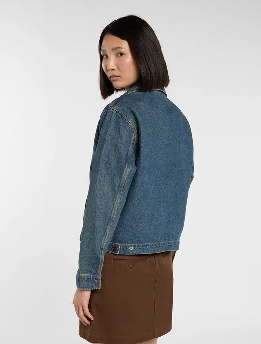 Dickies Women's Denim Painter Jacket Khaki Tinted Blue DK0A883EL23