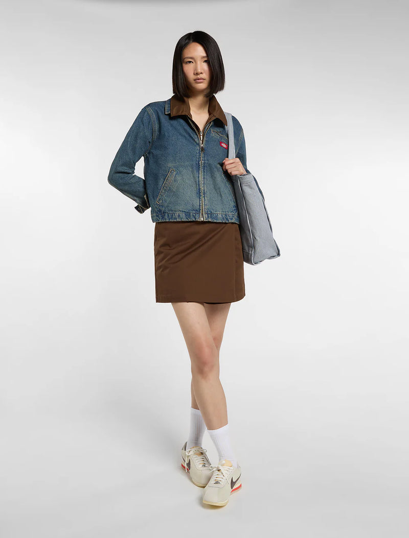 Load image into Gallery viewer, Dickies Women's Denim Painter Jacket Khaki Tinted Blue DK0A883EL23
