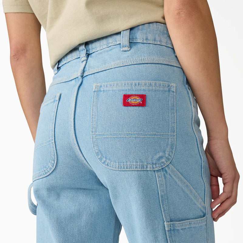 Load image into Gallery viewer, Dickies Women's 993 High Waist Tapered Carpenter Jeans Vintage Aged Blue DK0A883LC15
