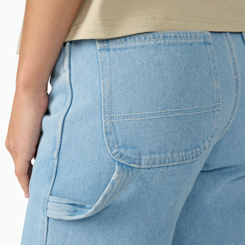 Load image into Gallery viewer, Dickies Women's 993 High Waist Tapered Carpenter Jeans Vintage Aged Blue DK0A883LC15
