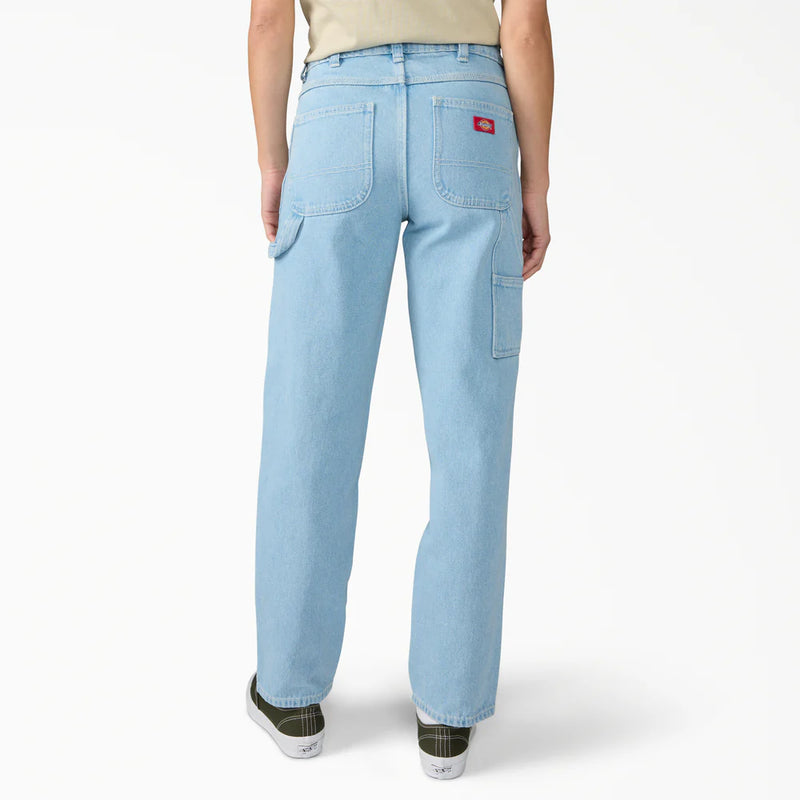 Load image into Gallery viewer, Dickies Women's 993 High Waist Tapered Carpenter Jeans Vintage Aged Blue DK0A883LC15
