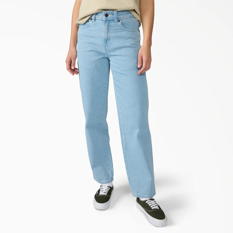 Load image into Gallery viewer, Dickies Women's 993 High Waist Tapered Carpenter Jeans Vintage Aged Blue DK0A883LC15
