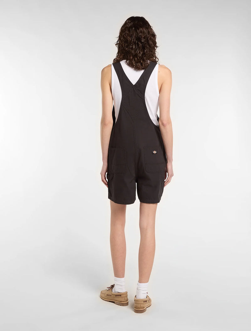 Load image into Gallery viewer, Dickies Women's Lightweight Canvas Short Bib Black DK0A885GBLK
